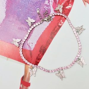 3mm Stainless Steel 18k Gold Crystal Butterfly Ank